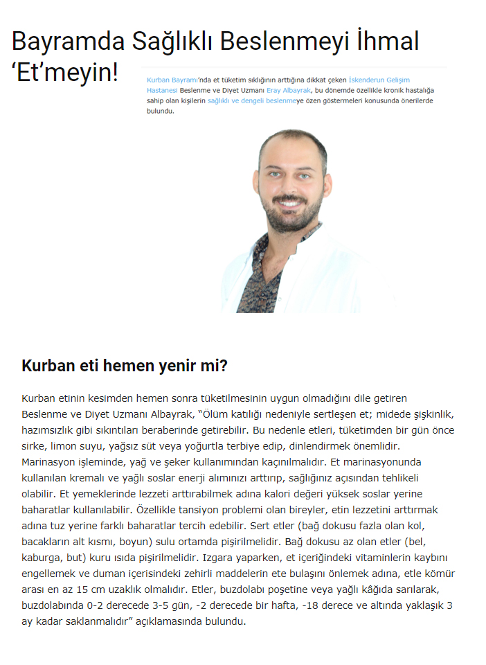 Bayramda Sağlıklı Beslenmeyi İhmal ET'meyin!