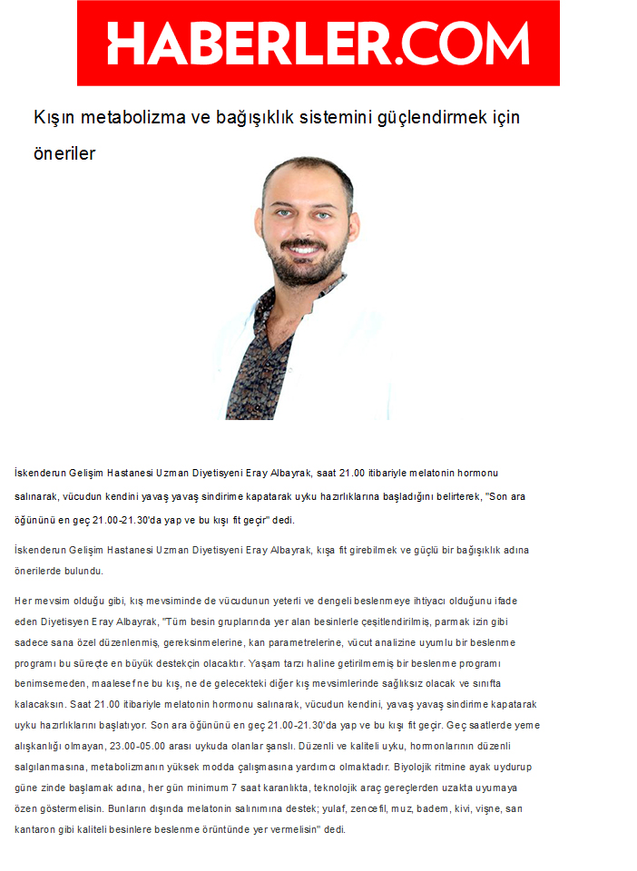 Kışın Metabolizma ve Bağışıklık Sistemini Güçlendirmek İçin Öneriler...