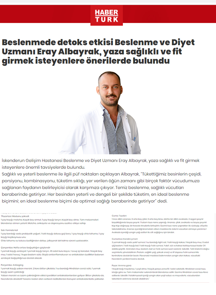 Beslenme de Detoks Etkisi, Yaza Sağlıklı ve Fit Girmek İsteyenlere Öneriler