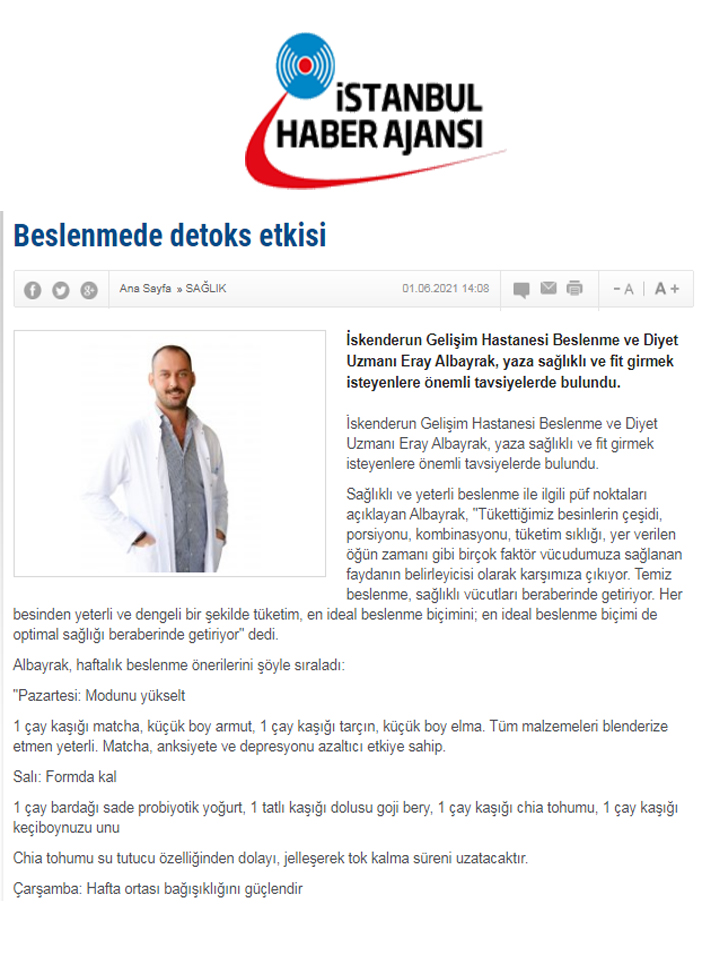 Beslenme de Detoks Etkisi