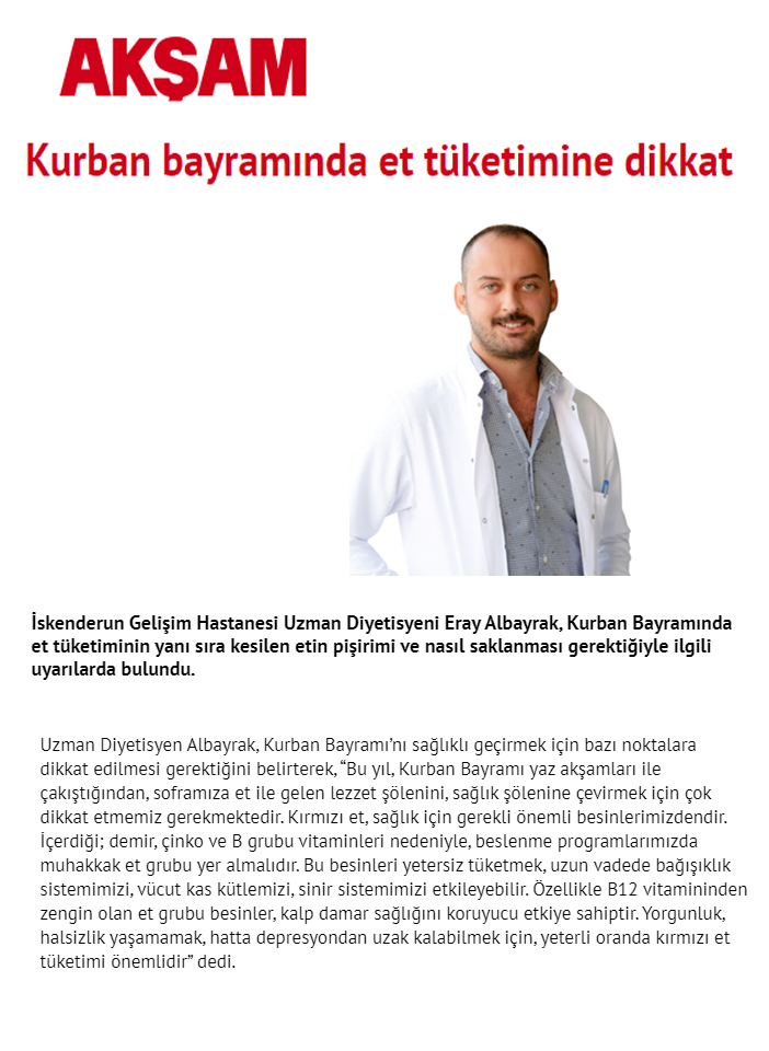Kurban Bayramında Et Tüketimine Dikkat